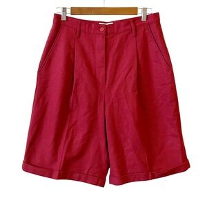 Vintage United Colors of Benetton High Waisted Pleated Wool Blend Bermuda Shorts